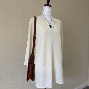 Lauren Ralph Lauren Keyhole Tunic Modern Cream Minimalist Classic XL Workwear